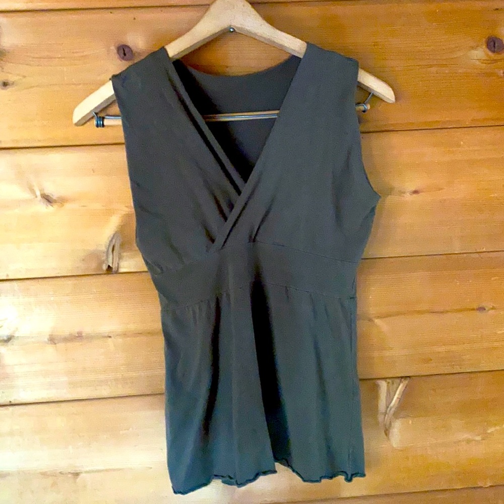 Hemp and Organic Cotton Blend Tank - XS- Dark Olive Green - Handmade